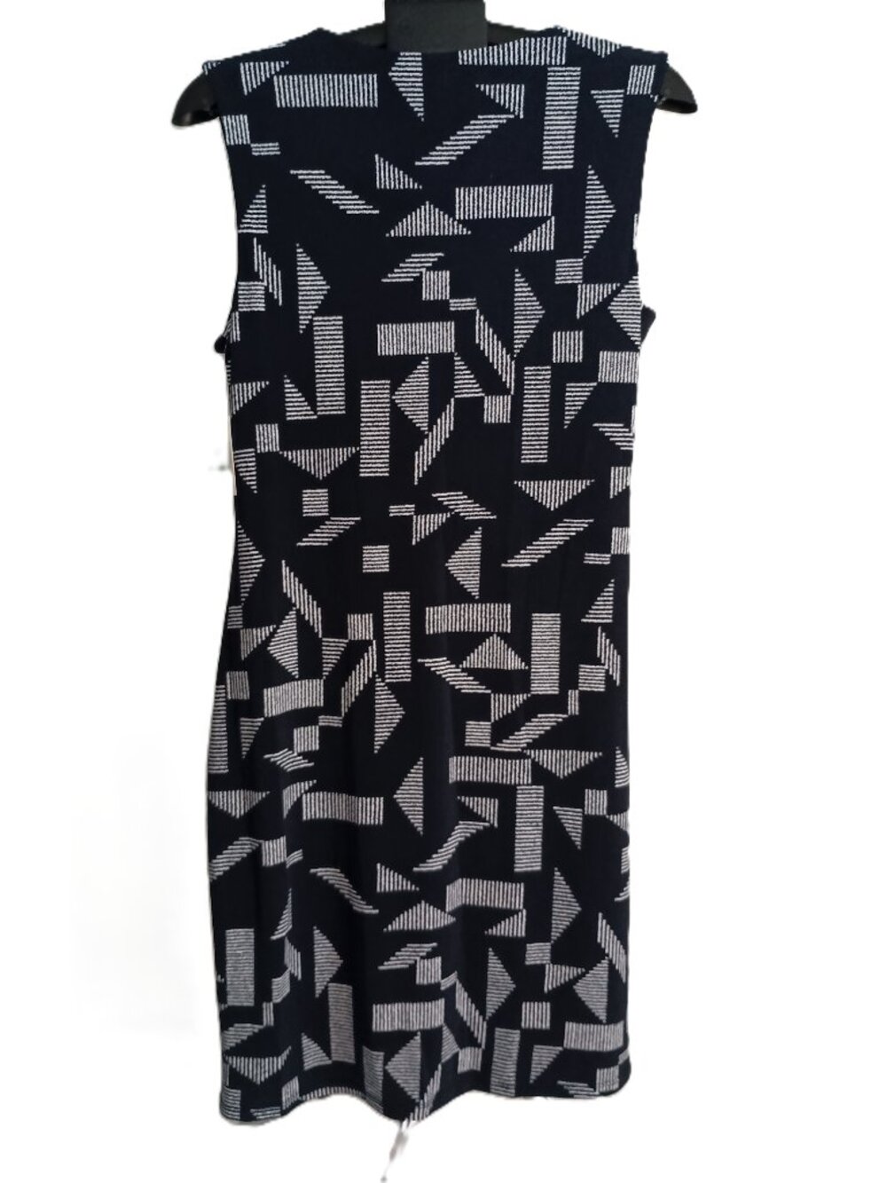 Ellen Tracy Navy White Sleeveless Spliced V-Neck Dress NWT Large - Picture 3 of 16